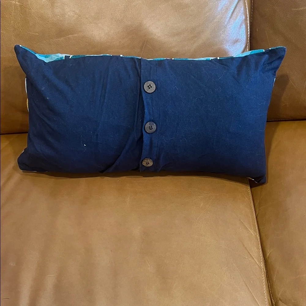 West Elm Navy Geo Accent Pillow